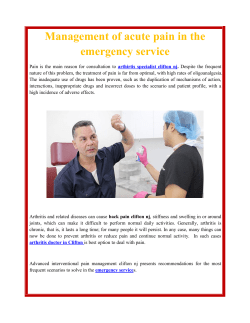 Management of acute pain in the emergency service