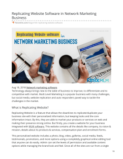 Replicating Website Software in Network Marketing Business