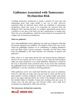 Gallstones Associated with Tumescence Dysfunction Risk