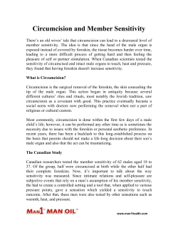 Circumcision and Member Sensitivity