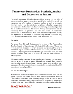 Tumescence Dysfunction - Psoriasis, Anxiety and Depression as Factors