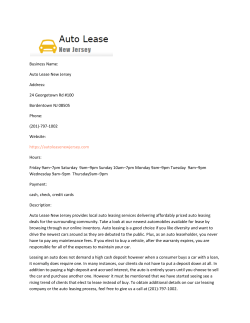 Auto Lease New Jersey