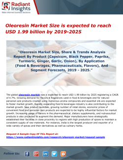 Oleoresin Market Size is expected to reach USD 1.99 billion by 2019-2025 