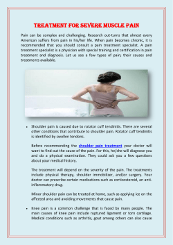Treatment For Severe Muscle Pain