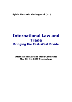 International Law and Trade Bridging the East West Divide