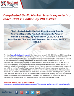Dehydrated Garlic Market Size is expected to reach USD 2.9 billion by 2019-2025 