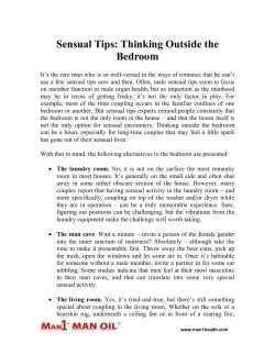 Sensual Tips - Thinking Outside the Bedroom