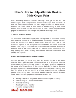 Here’s How to Help Alleviate Broken Male Organ Pain