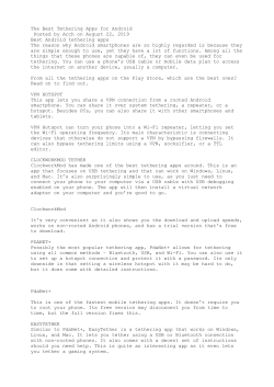 Tethering Apps for Android