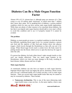Diabetes Can Be a Male Organ Function Factor