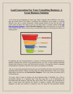 Lead Generation For Your Consulting Business