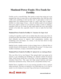 Manhood Power Foods - Five Foods for Fertility