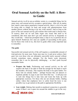 Oral Sensual Activity on the Self - A How-to Guide