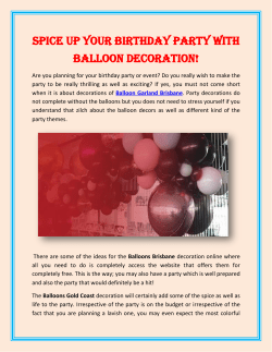 Spice up your birthday party with Balloon Decoration