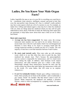 Ladies, Do You Know Your Male Organ Facts