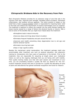 Chiropractic Brisbane Aids in the Recovery from Pain