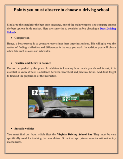 points you must observe to choose a driving school