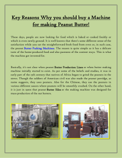 Key Reasons Why you should buy a Machine for making Peanut Butter